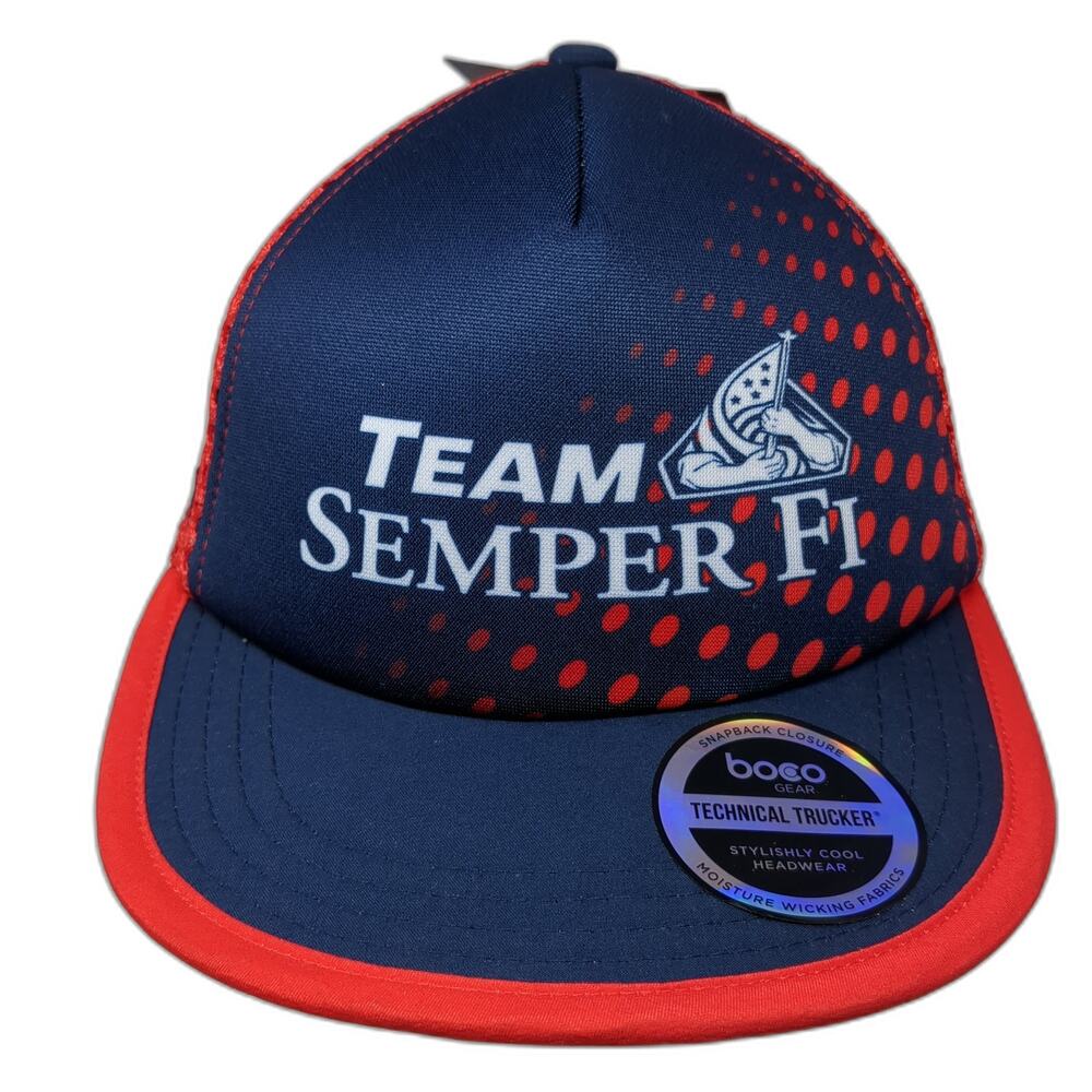 Team Semper Fi Snapback Trucker Hat Multi One Size Mesh Back W/ Tags Boco Gear
